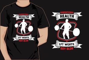 Fitness-Crossfit-Workout-Vektorelemente und T-Shirt kostenloser Download vektor