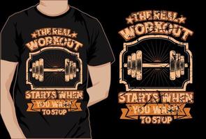 Fitness-Crossfit-Workout-Vektorelemente und T-Shirt kostenloser Download vektor