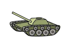 Panzer mit Kanonen-Doodle-Symbol. Vektor-Illustration von militärischer Ausrüstung. isolieren auf weiß. vektor
