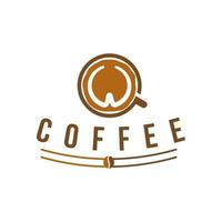 gemütliche braune tasse getränk kaffee café logo design vektorillustrationen vektor