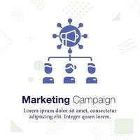 Marketingkampagne, Benutzer, Kunde, Werbung, Vektorillustrationssymbol vektor