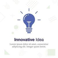innovativt, Glödlampa, kreativ vektor illustration ikon