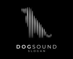 Hund Ton Tier Haustier Hündchen Inland Audio Stimme Equalizer Frequenz Silhouette Vektor Logo Design