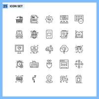 25 kreative Symbole moderne Zeichen und Symbole von Computern Dollar Bildung Business Aufkleber editierbare Vektordesign-Elemente vektor