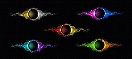 elektrischer Blitzring mit Farbglüheffekt vektor