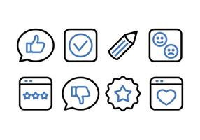 Testimonials und Feedback Icon Pack vektor