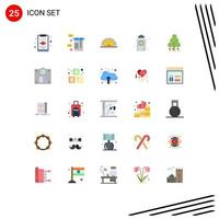 Stock Vector Icon Pack mit 25 Zeilenzeichen und Symbolen für Bodenfederutensilien Kieferntest editierbare Vektordesign-Elemente