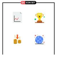 4 användare gränssnitt platt ikon packa av modern tecken och symboler av analys fond tilldela Framgång global redigerbar vektor design element
