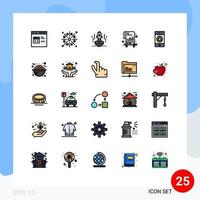 uppsättning av 25 modern ui ikoner symboler tecken för dokument rymdskepp Semester entreprenör företag redigerbar vektor design element
