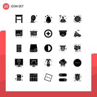 Aktienvektor-Icon-Pack mit 25 Zeilenzeichen und Symbolen für medizinisches Recht Obst schlagen Auktion editierbare Vektor-Design-Elemente vektor