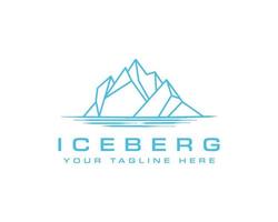 isberg logotyp geometrisk linje översikt mono linje illustration vektor