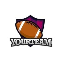 American Football oder Rugby-Sport-Emblem-Logo-Design-Vorlage vektor