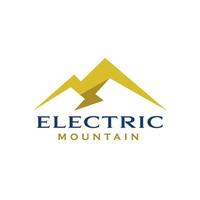 Electric Mountain-Logo-Design-Vorlage mit weißem Hintergrund vektor