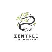 natur zen träd logotyp design mall vektor