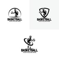 uppsättning av basketboll logotyp design mallar vektor