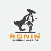 Samurai-Krieger-Logo-Design-Vorlage vektor