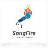 Song-Feuer-Logo-Design-Vorlage vektor