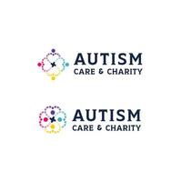 Inspiration für Autismus-Pflege- und Wohltätigkeitslogo-Designvorlagen vektor