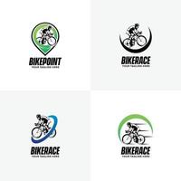 uppsättning av cykling logotyp design mallar vektor