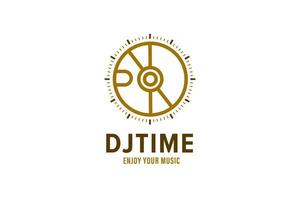 dj-time-logo-design-vorlage vektor