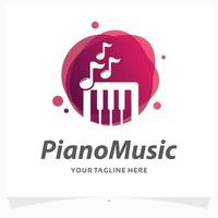 piano musik logotyp design mall vektor