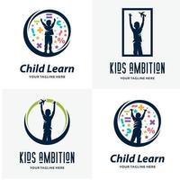 uppsättning av barn ambition logotyp design mallar vektor
