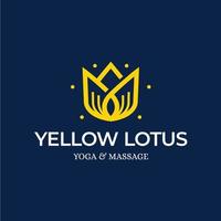 Gelbe Lotus-Logo-Design-Vorlage Inspiration - Vektor