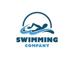 Schwimmer-Logo-Vorlage. Schwimmen-Vektor-Design. Abbildung schwimmen vektor