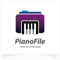 Logo-Design-Vorlage für Piano-Dateien vektor