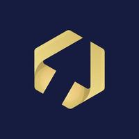 Luxus-Sechseck-Pfeil-Logo-Design-Vorlage vektor