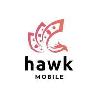 Inspiration für Designvorlagen für das mobile Logo von Hawk vektor