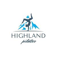 högland pilates logotyp design mall inspiration vektor