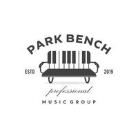 parkbank-logo, inspiration für das logo-design der klaviermusikgruppe vektor
