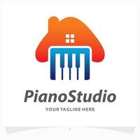 piano studio logotyp design mall vektor