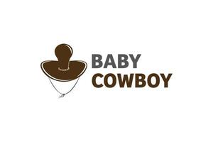 Baby-Cowboy-Logo-Design-Vorlage vektor
