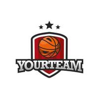 Basketball-Sport-Emblem-Logo-Design-Vorlage vektor