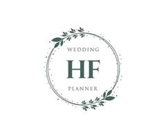 hf initialen brief hochzeitsmonogramm logos sammlung, handgezeichnete moderne minimalistische und florale vorlagen für einladungskarten, save the date, elegante identität für restaurant, boutique, café im vektor