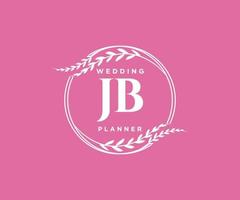 jb initialen brief hochzeitsmonogramm logos sammlung, handgezeichnete moderne minimalistische und florale vorlagen für einladungskarten, save the date, elegante identität für restaurant, boutique, café im vektor