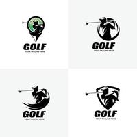 uppsättning av golf logotyp design mallar vektor