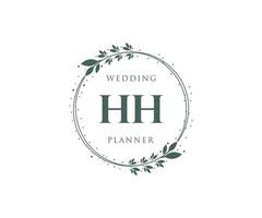 hh initialen brief hochzeitsmonogramm logos sammlung, handgezeichnete moderne minimalistische und florale vorlagen für einladungskarten, save the date, elegante identität für restaurant, boutique, café im vektor