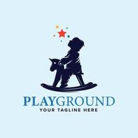 Logo-Design-Vorlage für kleine Kinderspielplätze vektor