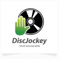 skiva jockey logotyp design mall vektor