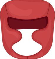 ein roter Boxhelm. ein Helm für den Boxunterricht. Schutzmaske für Boxwettkämpfe und andere Kampfsportarten. Vektor-Illustration isoliert auf weißem Hintergrund vektor
