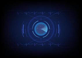 abstrakt geometrisk övervaka skärm och hjärta vågor teknologi bakgrund. vektor