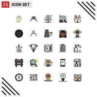 Stock Vector Icon Pack mit 25 Linienzeichen und Symbolen für die Datenanalyse männliche Erfolgsdiagramm editierbare Vektordesign-Elemente