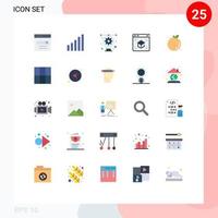 Stock Vector Icon Pack mit 25 Linienzeichen und Symbolen für Zitrus-Online-Kunstwerke, die Bildung editierbare Vektordesign-Elemente lernen
