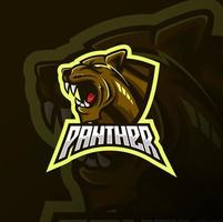 arg panter maskot esport logotyp design. sida se panter huvud logotyp design. vektor