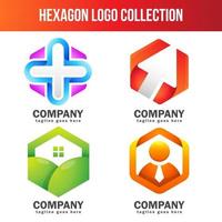 Sammlung abstrakter Hexagon-Logo-Vorlagen vektor