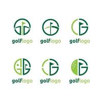 uppsättning av enkel golf logotyp design mall inspiration vektor