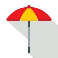 Sol paraply ikon, platt stil vektor